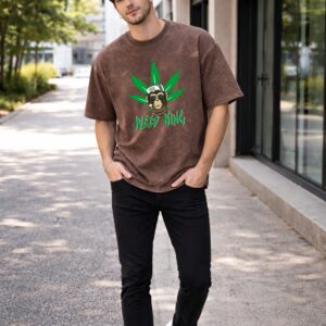 Men’s Acid Wash Oversized Black T-Shirt with  – Premium Cotton Streetwear | Baggy Fit Graphic Printed T Shirt for Men