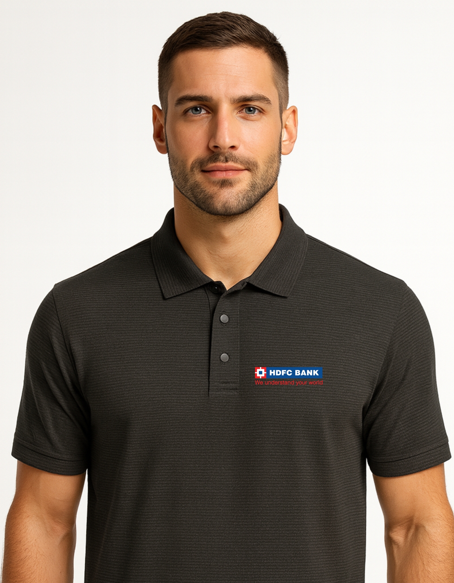 HDFC Bank Printed Polo T-Shirt | Premium Cotton 220 GSM | Regular Fit Corporate Polo Tee