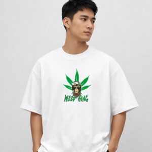 Mr King Printed Oversized T-Shirt 180 GSM Cotton | Drop Shoulder Graphic Tee for Men | Hoffbuddy