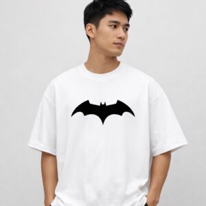 Batman Printed Oversized T-Shirt 180 GSM Cotton | Drop Shoulder Superhero Graphic Tee for Men | Hoffbuddy