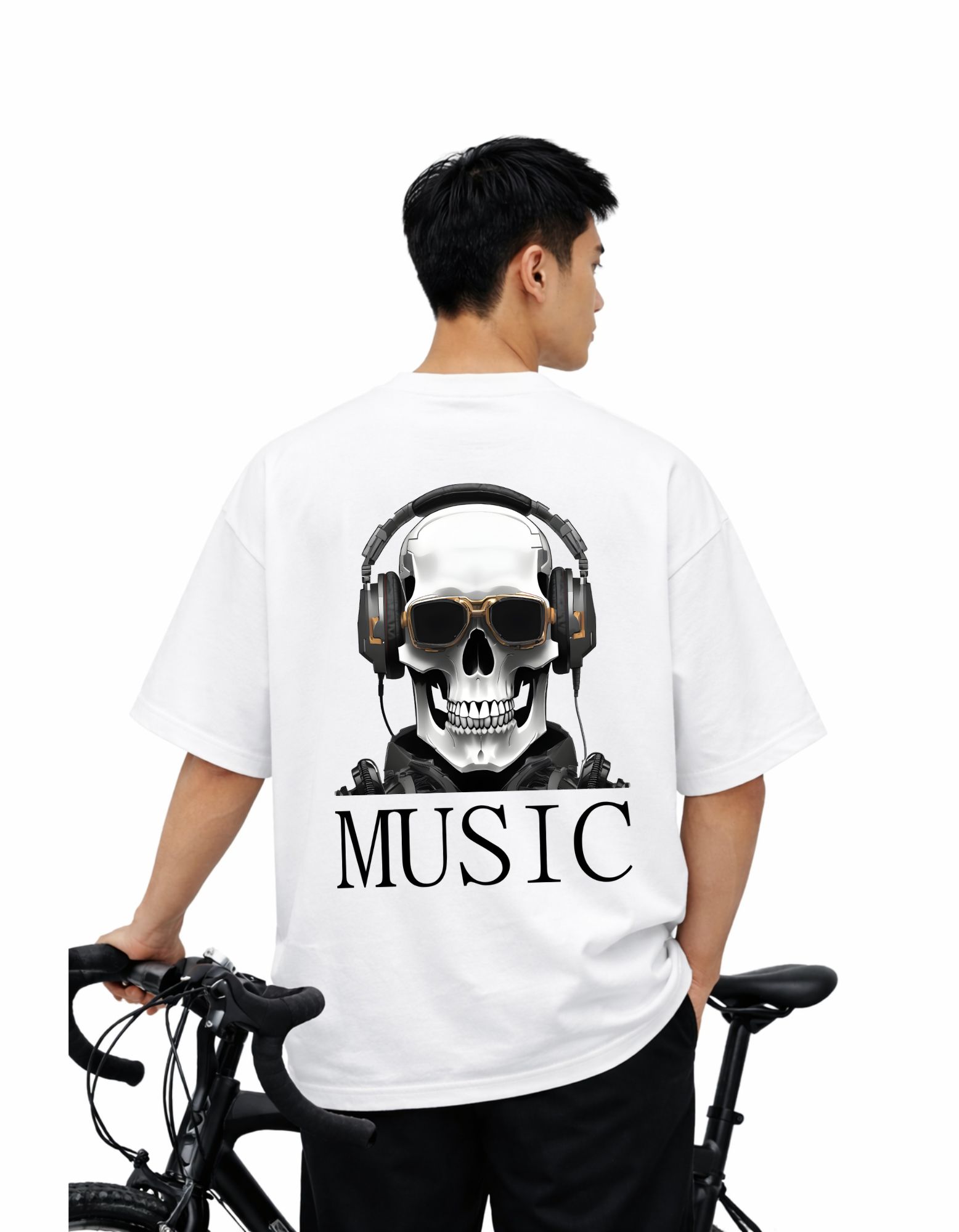 Music Printed Oversized Drop Shoulder T-Shirt | 180 GSM Bio Wash Cotton | Trendy Streetwear