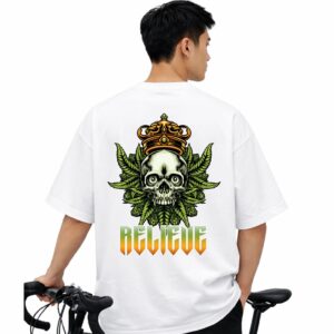 Relive Printed Oversized T-Shirt 180 GSM Cotton | Drop Shoulder Graphic Tee for Men | Hoffbuddy