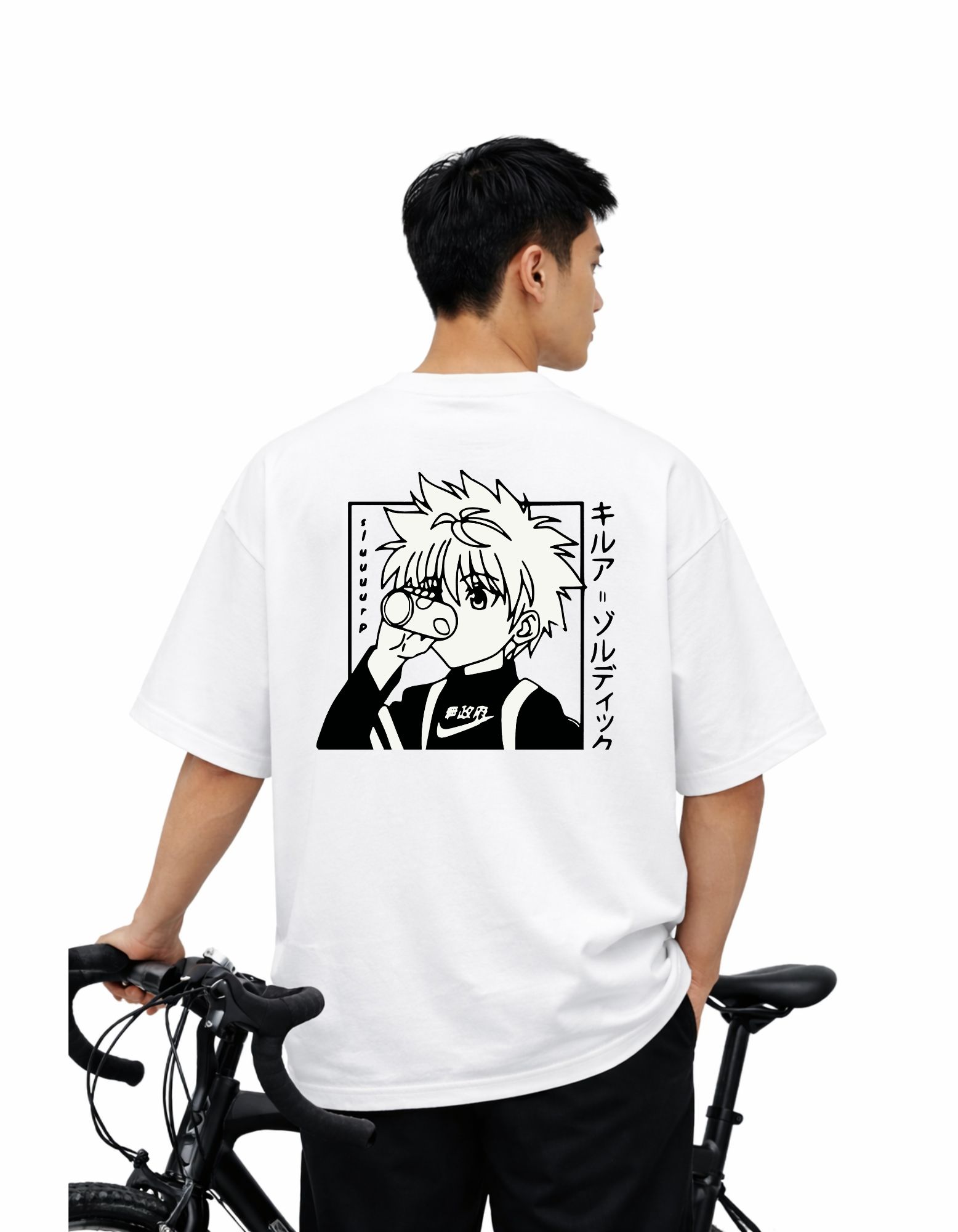 Hunter X Printed Oversized T-Shirt 180 GSM Biowash Cotton | Drop Shoulder Anime Graphic Tee for Men | Hoffbuddy