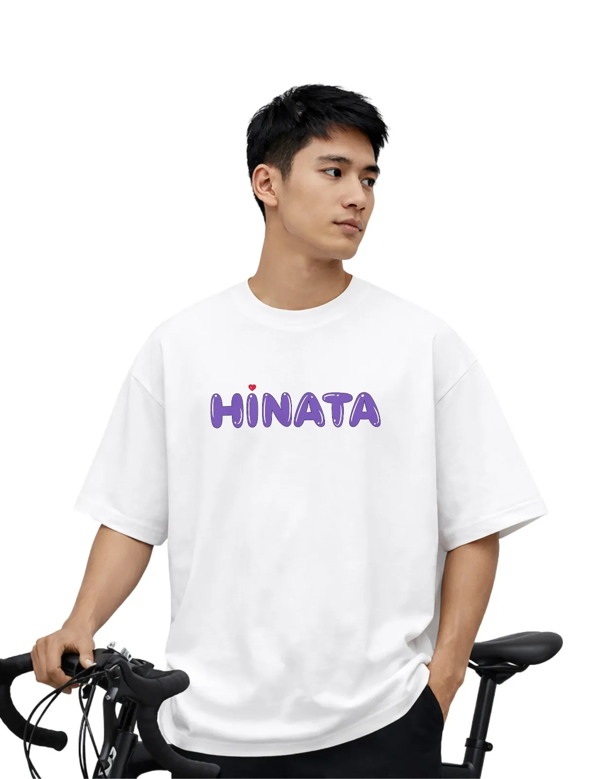 Men’s Oversized HINATA Printed 180 GSM Cotton T-Shirt – Premium Quality Round Neck Casual Graphic Tee | Soft & Breathable Streetwear