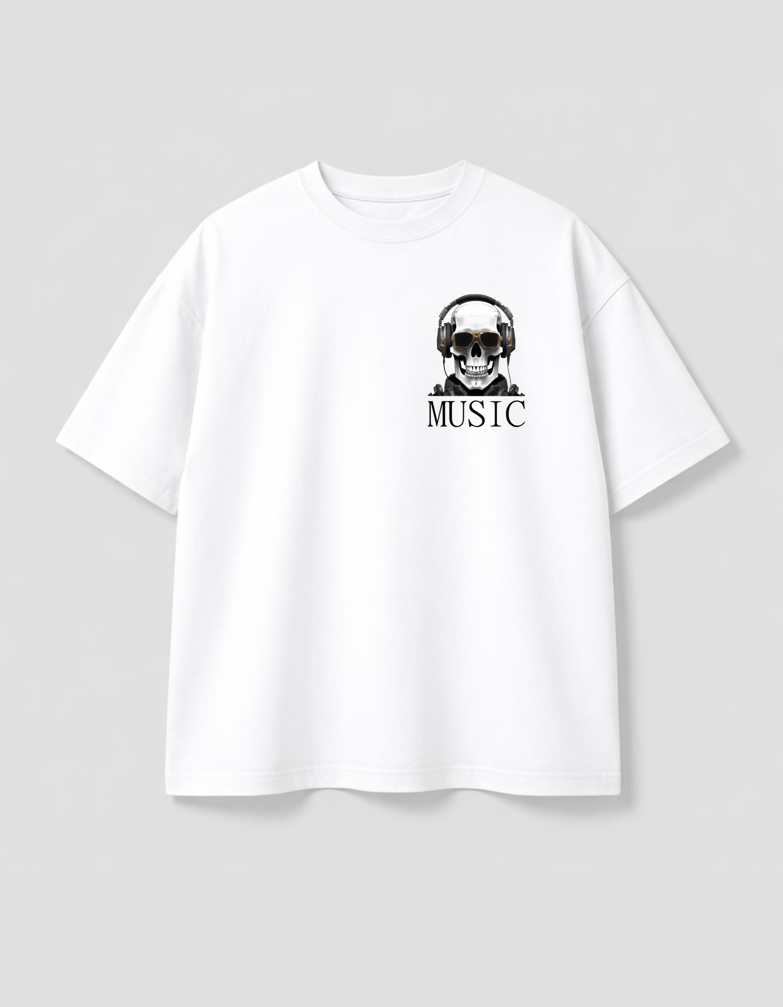 Music Printed Oversized Drop Shoulder T-Shirt | 180 GSM Bio Wash Cotton | Trendy Streetwear