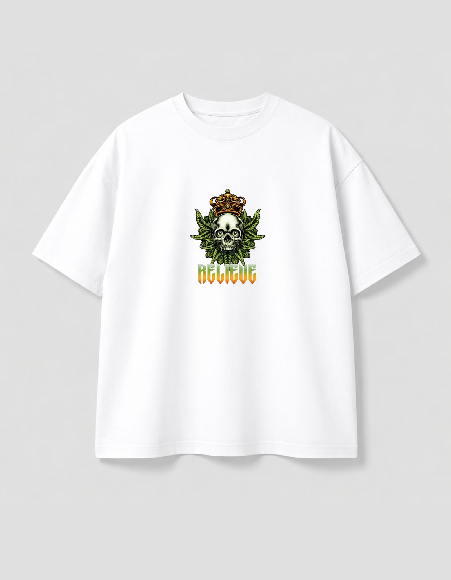 Relive Printed Oversized T-Shirt 180 GSM Cotton | Drop Shoulder Graphic Tee for Men | Hoffbuddy