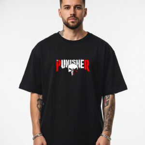 Punisher Printed Oversized Drop Shoulder T-Shirt | 180 GSM Bio Wash Cotton | Premium Streetwear