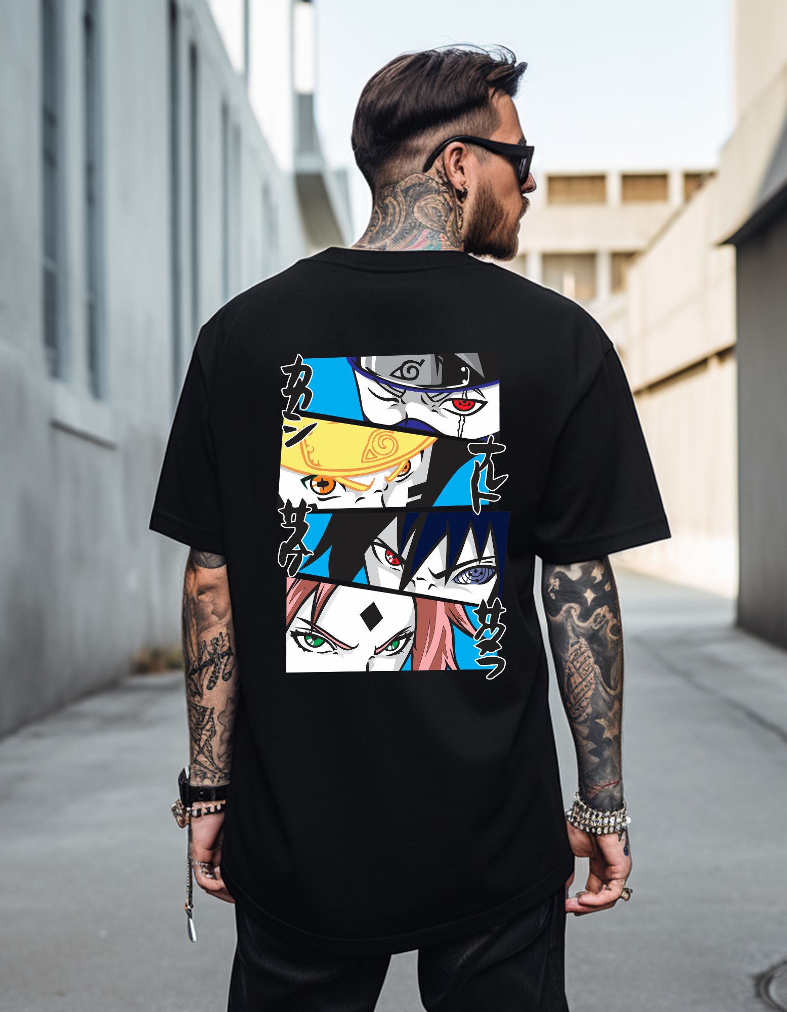 Super Hero Eye Printed Oversized T-Shirt 180 GSM Cotton | Drop Shoulder Graphic Tee for Men | Hoffbuddy