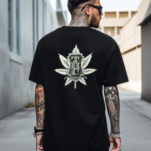 THC Printed Oversized T-Shirt 180 GSM Biowash Cotton | Drop Shoulder Graphic Tee for Men | Hoffbuddy