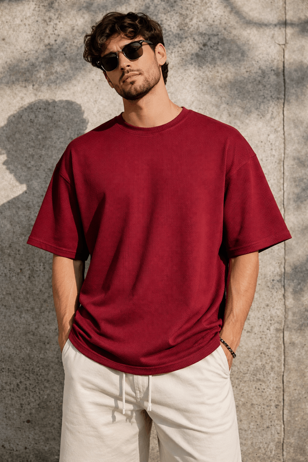 Carera Fabric 220 GSM Solid Color Oversized T-Shirt for Men & Women | Premium Heavyweight Combed Cotton | Drop Shoulder Streetwear