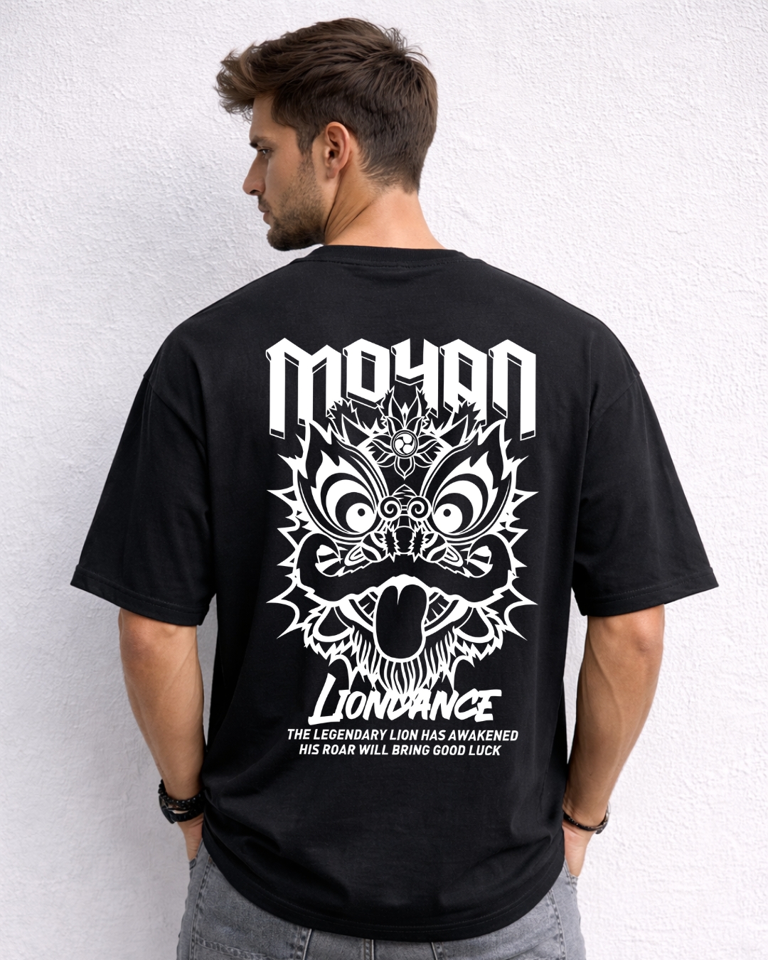 LYNONCE Printed Oversized T-Shirt for Men | 180 GSM Premium Cotton | Drop Shoulder Baggy Fit | Bio-Wash Graphic Tee