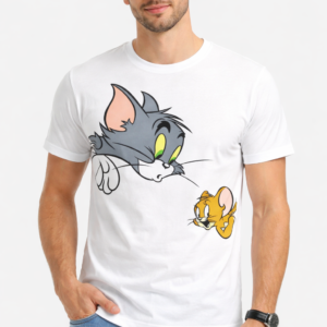 Men’s Bio wash 100% Cotton T-Shirt with Tom & Jerry Print – Premium Cotton Streetwear | Regular Fit Fit Graphic Printed T Shirt for Men