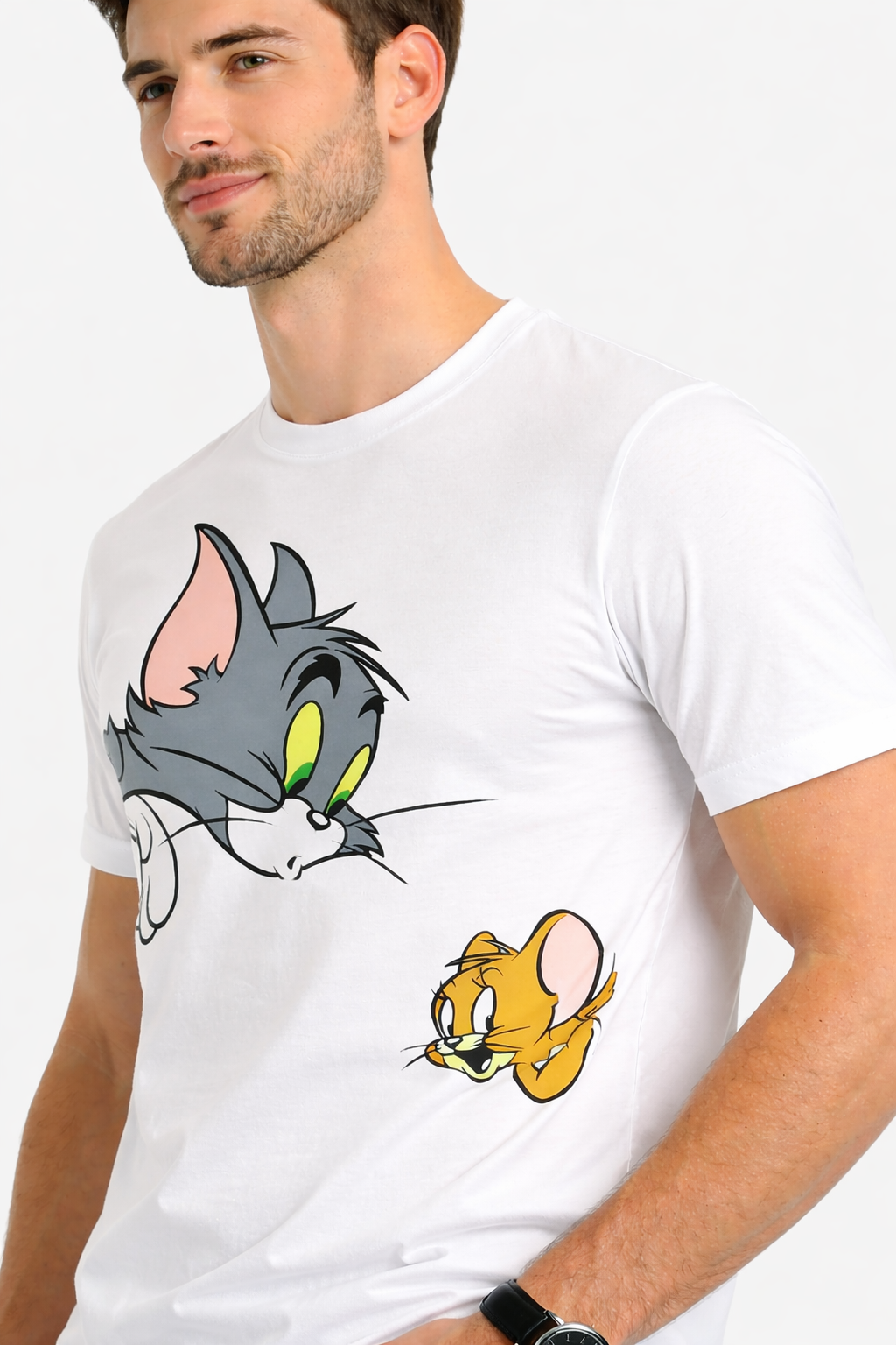 Men’s Bio wash 100% Cotton T-Shirt with Tom & Jerry Print – Premium Cotton Streetwear | Regular Fit Fit Graphic Printed T Shirt for Men